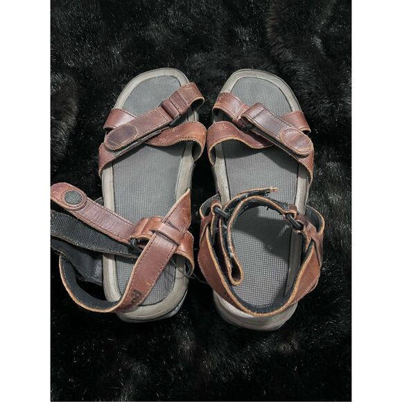Timberland Mens Sandals Sz 10 Brown VTG Leather Trail Hiking 95098 Adjustable